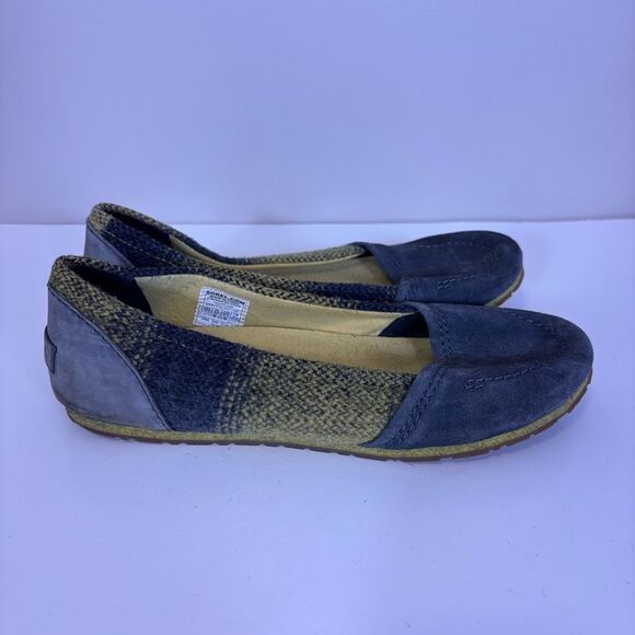 Sorel Women's Gray and Green Plaid Wool Flats 10.5 - Picture 4 of 8